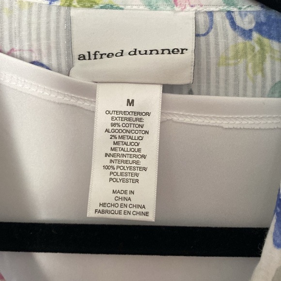 Alfred Dunner Twin Set Tank & Button Down Shirt Blue Pink White Size Medium NWT - Picture 5 of 9